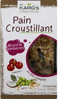Pain Croustillant Muesli et Cranberries
