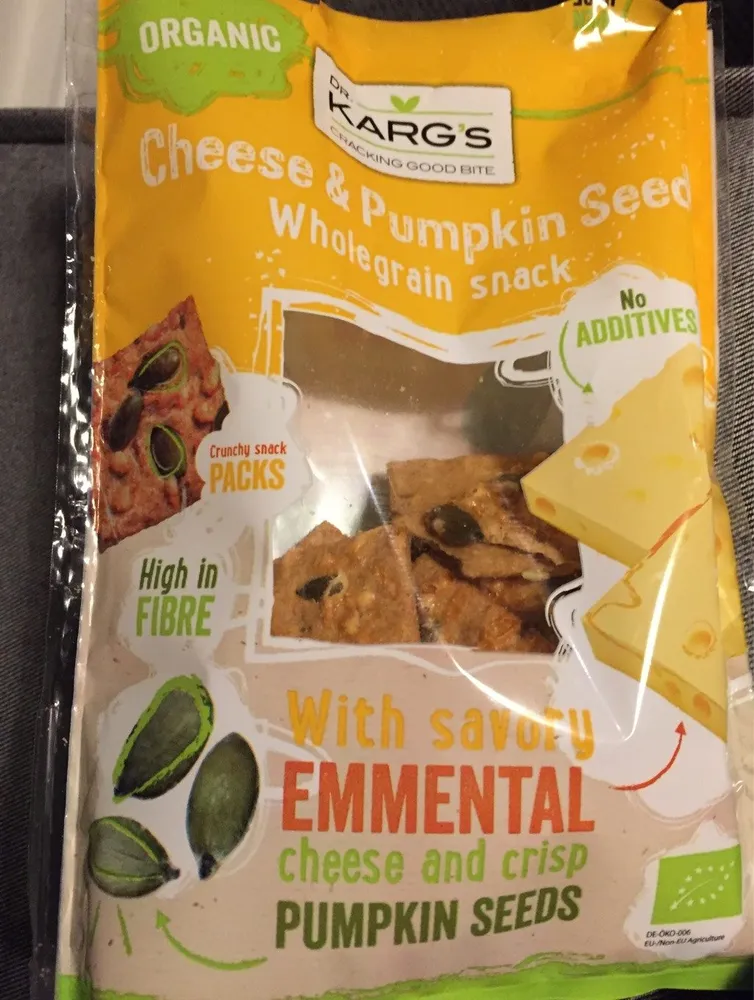 Dr Karg Organic Emmental Cheese & Pumpkin Seed Snack Bites 110G (box of 10)
