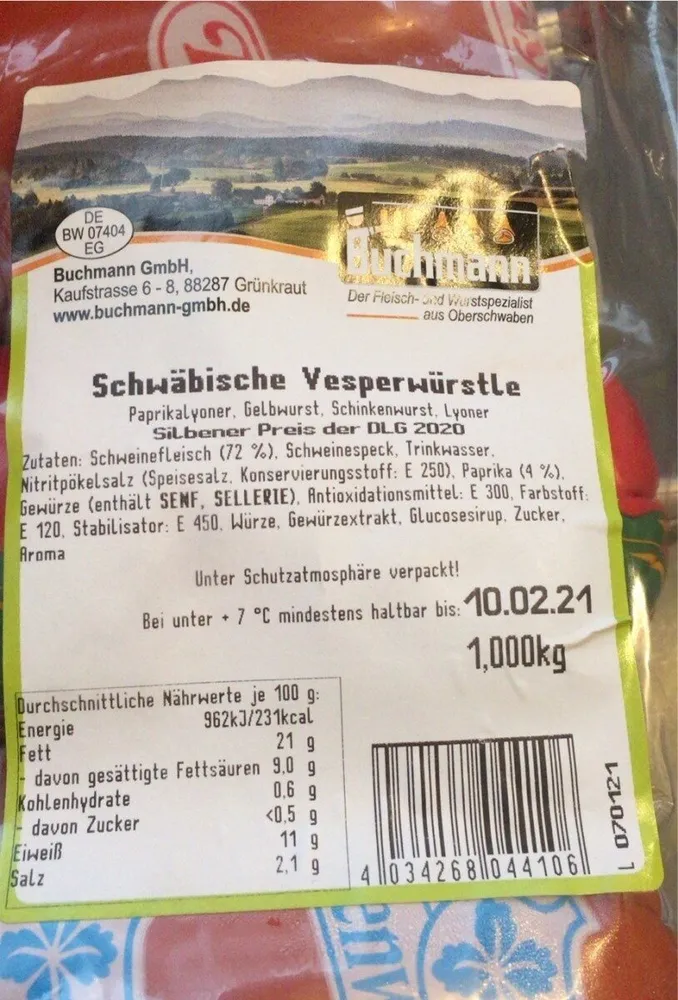 Schwäbische Vesperwurst