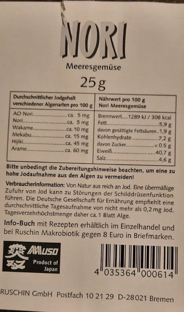Nori meeresgemüse
