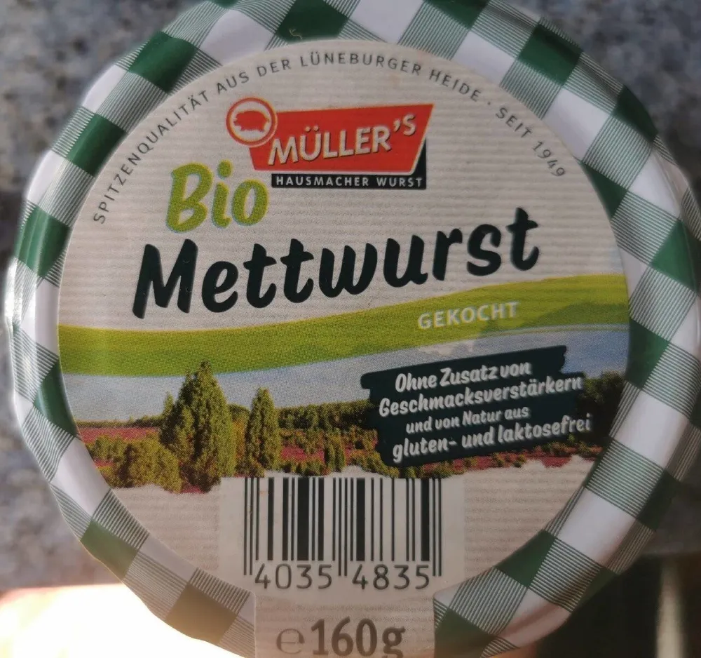 Bio Mettwurst gekocht