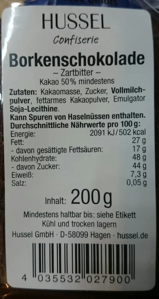 Borkenschokolade Zartbitter