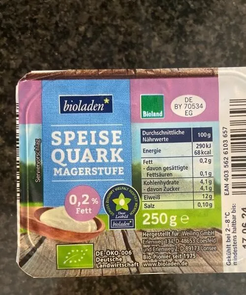 Speisequark Magerstufe 0,2%