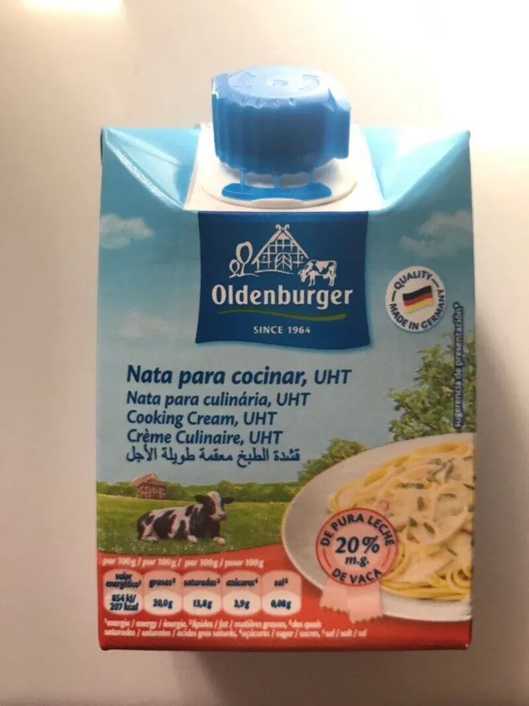 Nata para cocinar, UHT.
