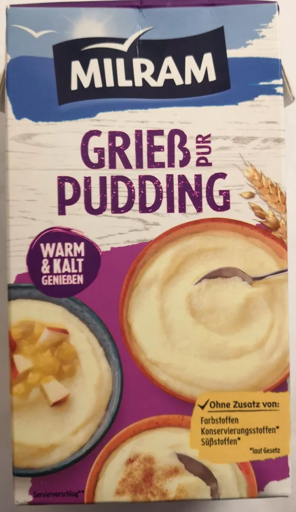 Grieß Pudding pur