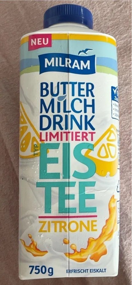 Buttermilch-Drink Eistee Zitrone