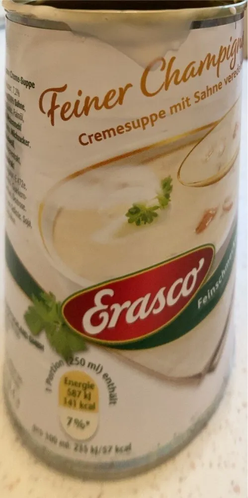 Feiner Champignon Cremesuppe mit Sahne veredelt
