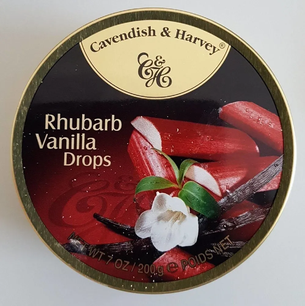 Rhubarb vanilla drops