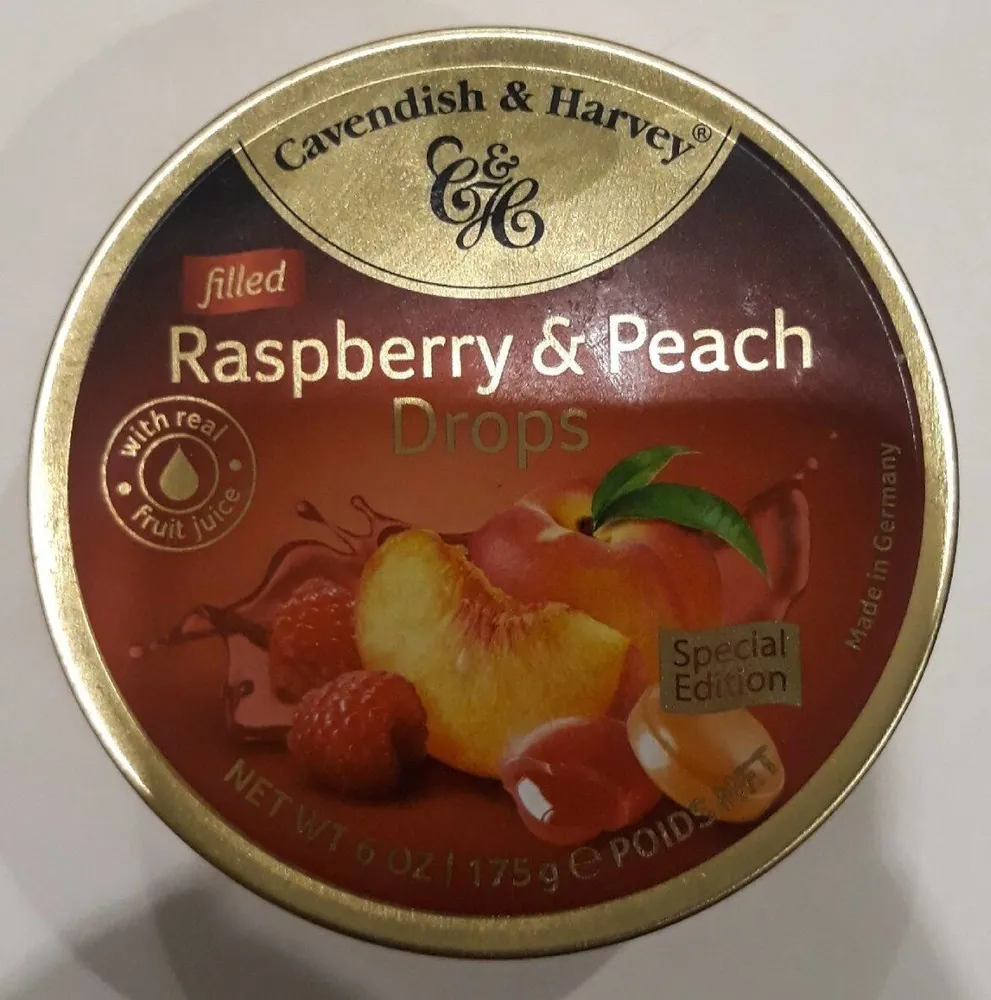 Raspberry & peach drops