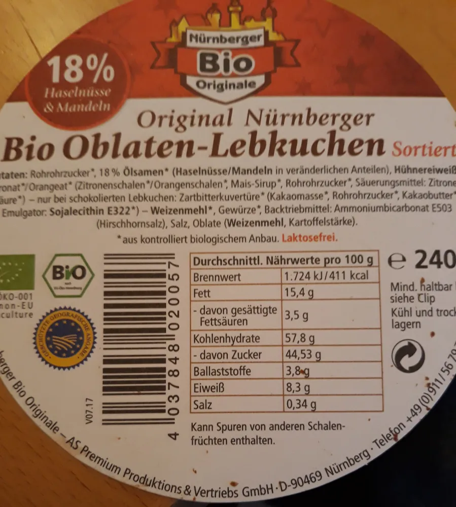 Bio Oblaten-Lebkuchen