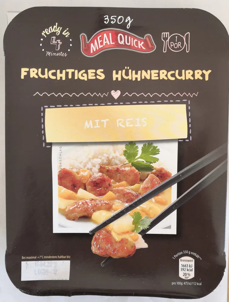 Meal Quick Fruchtiges Hühnercurry mit Reis