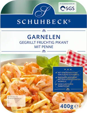 Garnelen - gegrillt fruchtig pikant mit Penne