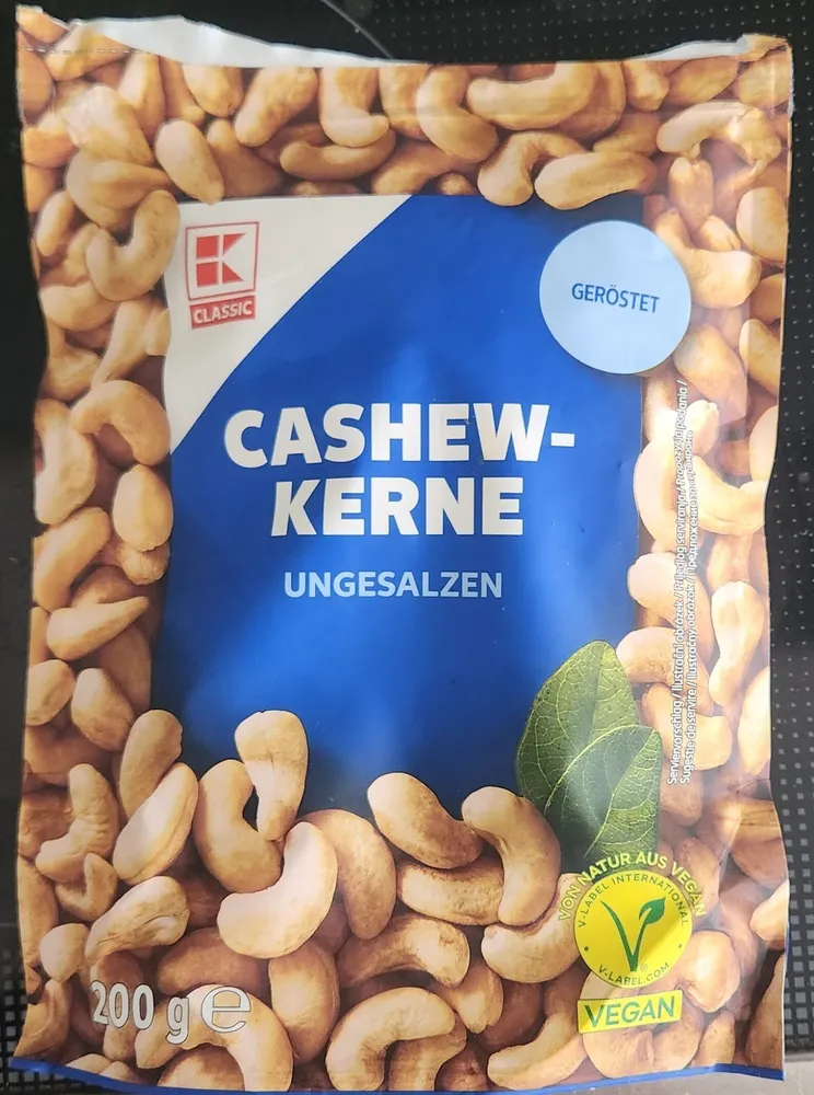Cashew-Kerne geröstet, ungesalzen