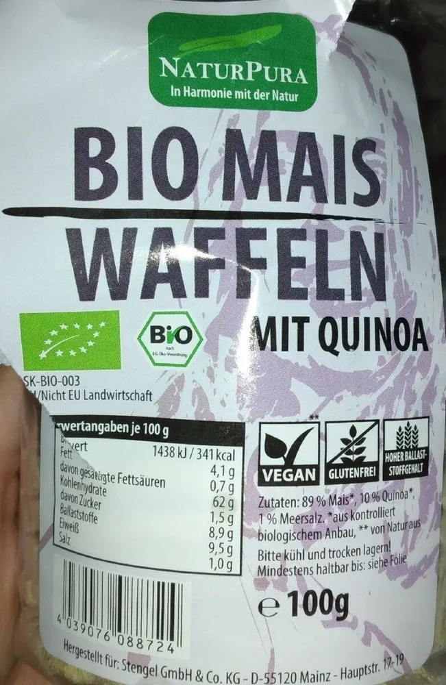 Bio mais waffeln