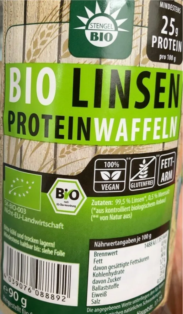 Bio Linsen Protein Waffeln