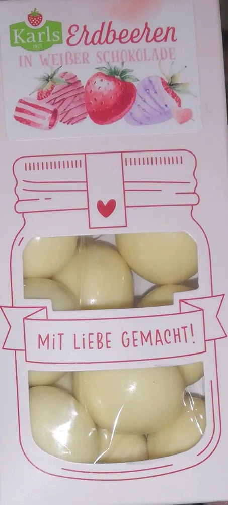 Erdbeer in weißer Schokolade