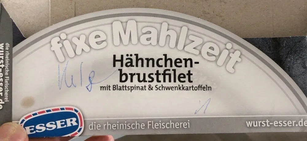 Hähnchenbrust mit Blattspinat und Schwenkkartoffeln