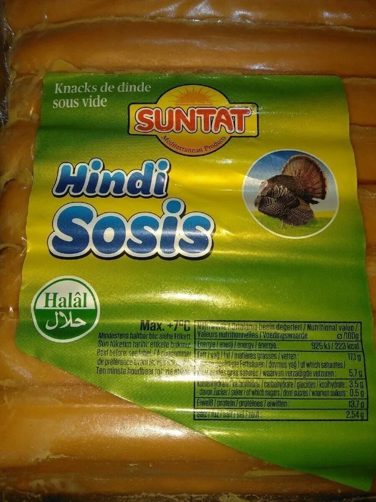Saucisse de dinde avec viande de poulet halal