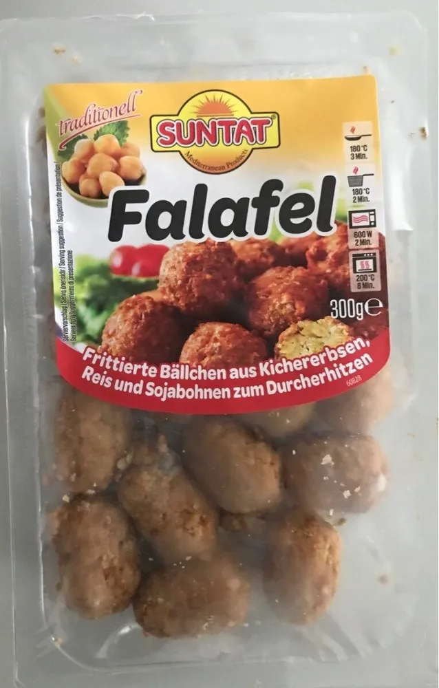 Falafel Frittierte Bällchen aus Kichererbsen, Reis und Sojabohnen zum Durcherhitzen