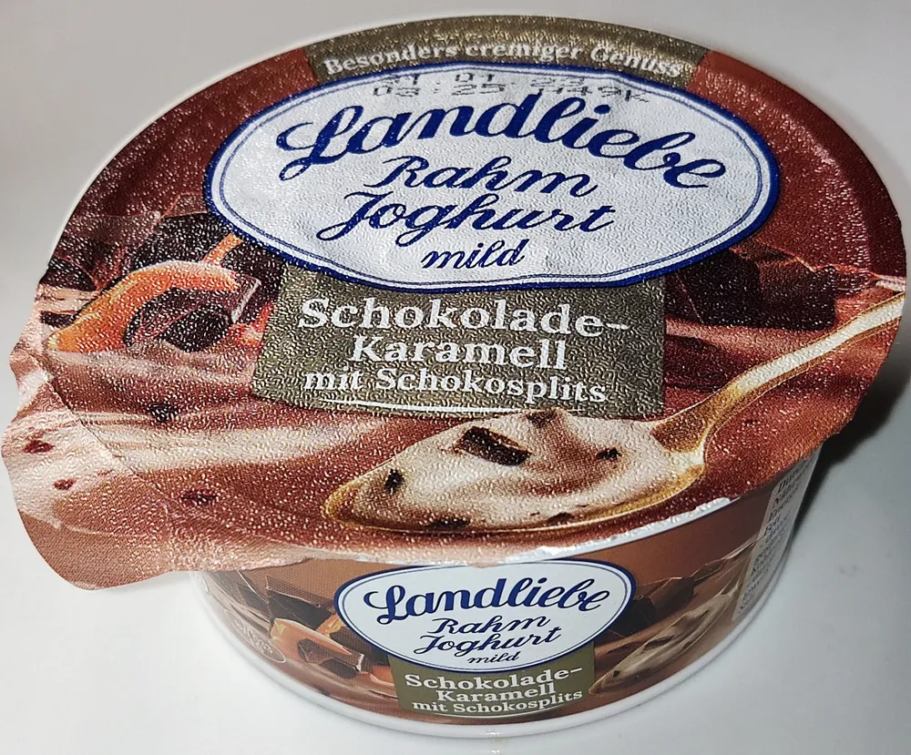 Rahmjoguhrt mild - Schokolade-Karamell mit Schokosplits