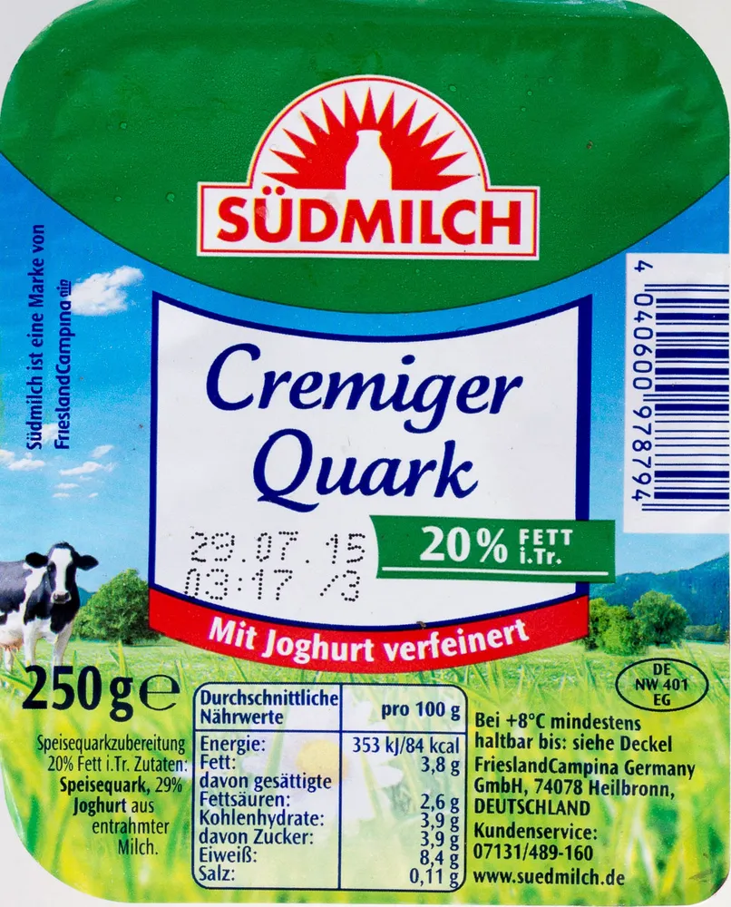 Cremiger Quark 20% Fett i. Tr.