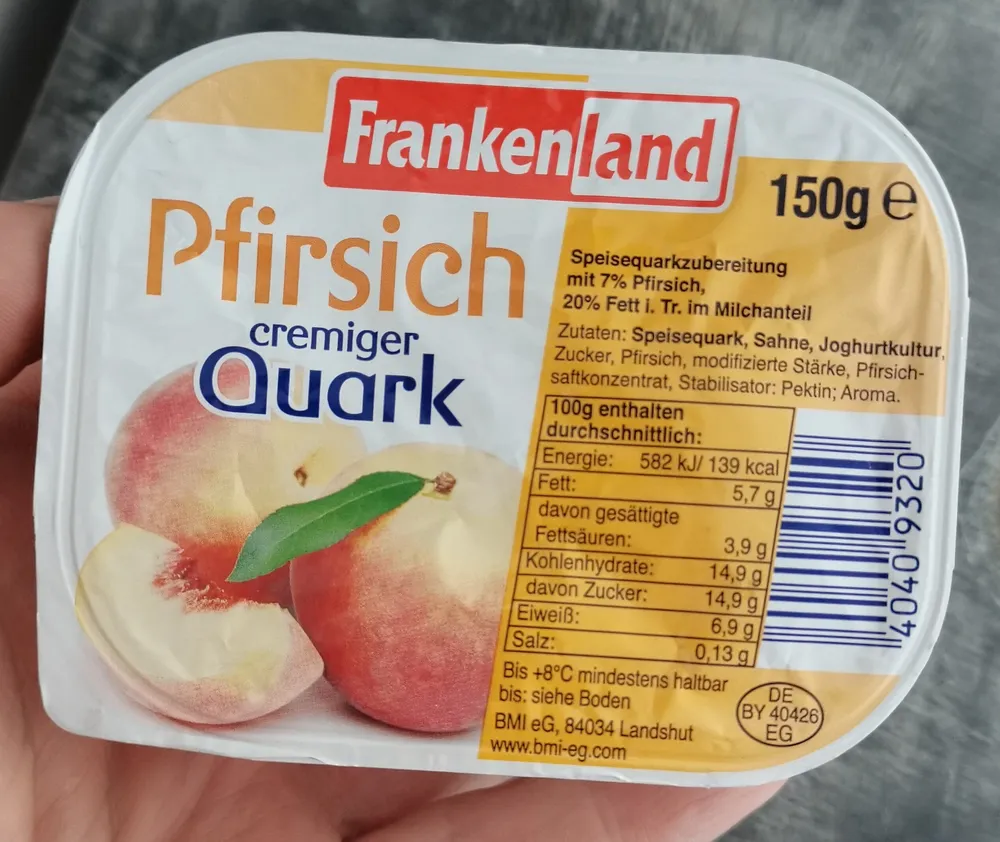 Pfirsich cremiger Quark