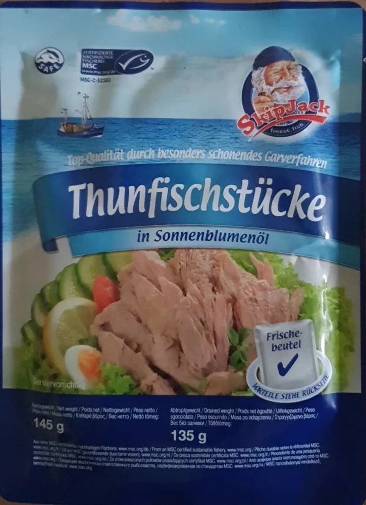 Thunfischstücke in Sonnenblumenöl