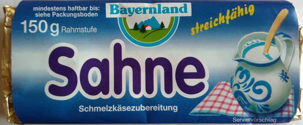 Schmelzkäsezubereitung Sahne