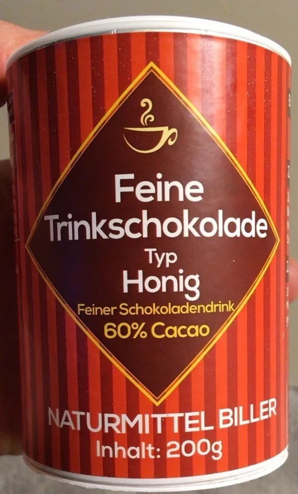 Feine trinkschokolade Typ Honig