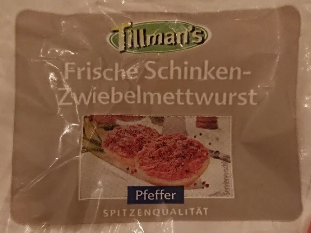 Frische Schinken-Zwiebelmettwurst Pfeffer