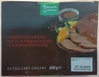 Rindfleisch, gegart mit 9% Flüssigwürzung in Pfefferwürzsauce