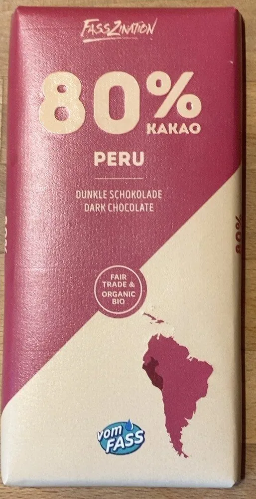 Dunkle schokolade Peru