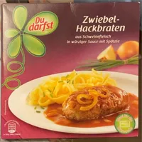 Du darfst Zwiebel-Hackbraten aus Schweinefleisch in würziger Sauce mit Spätzle 4044983001957