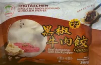 Teigtaschen Gefüllt mit Rindfleisch und schwarzem Pfeffer