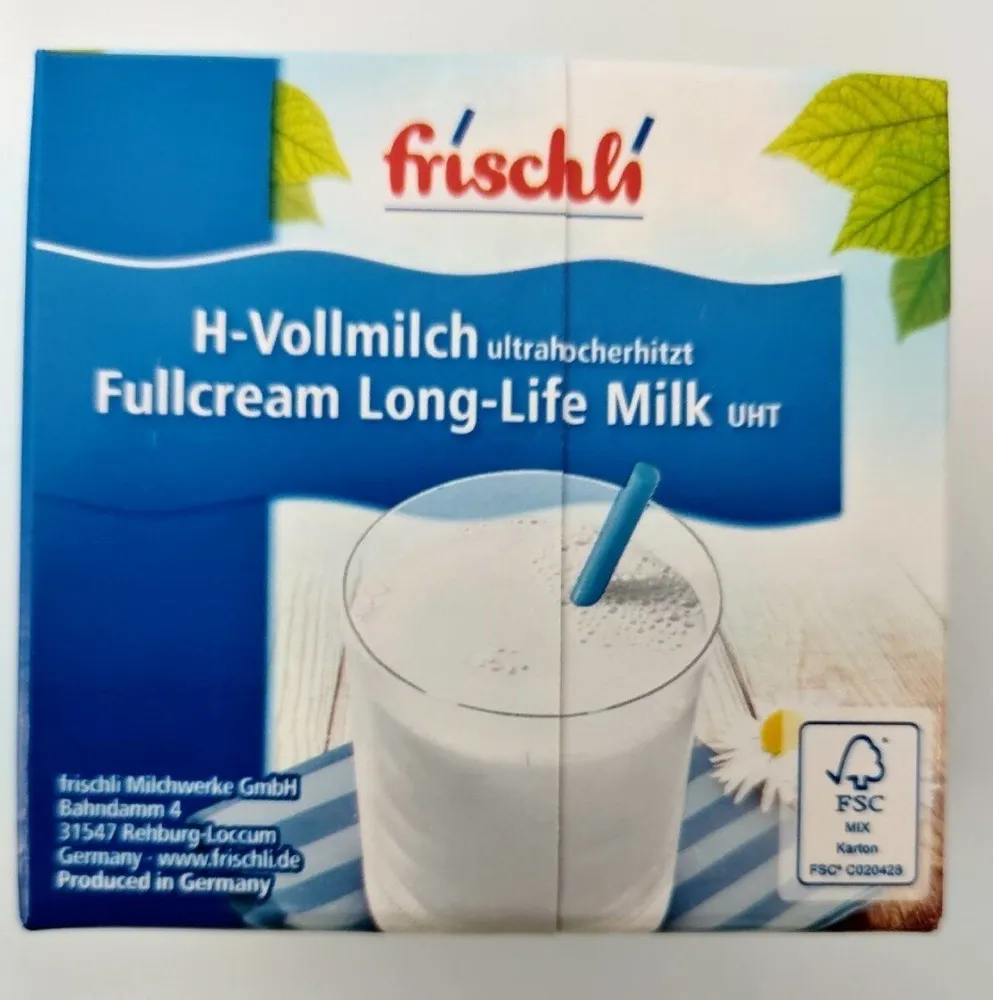 H-Vollmilch ultrahocherhitzt Fullcream Long-Life Milk UHT