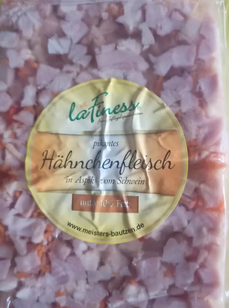 pikantes Hähnchenfleisch in Aspik vom Schwein