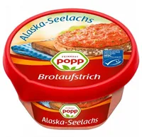 lidl Feinkost Popp FISCH Alaska Seelachs Brotaufstrich Aus der Kühlung 1.99€ 250g Becher 1kg 7.96€