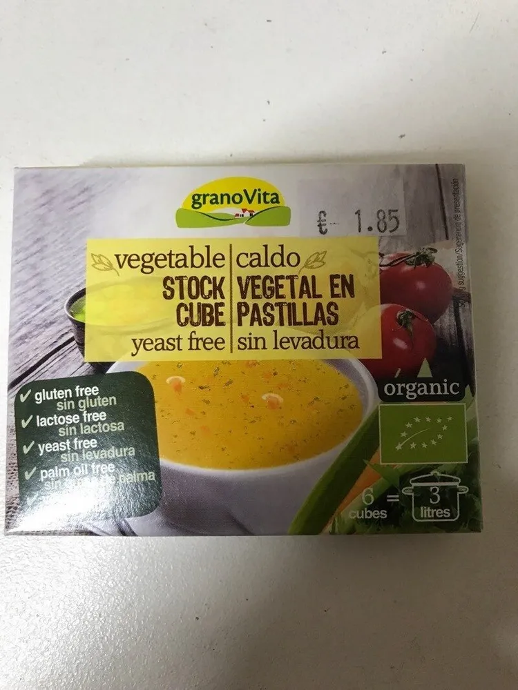 Caldo vegetal ecológico sin levadura bajo sal,