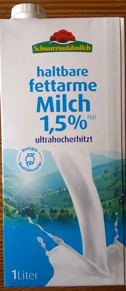 haltbare fettarme Milch 1,5% Fett