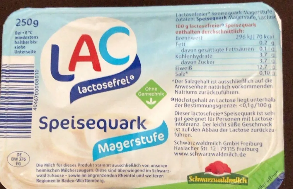Speisequark Lactosefrei
