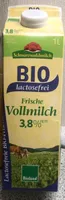 Frische Vollmilch 3,8% BIO Lactosefrei