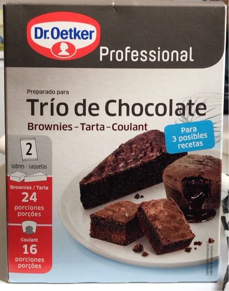 Preparado para trío de chocolates