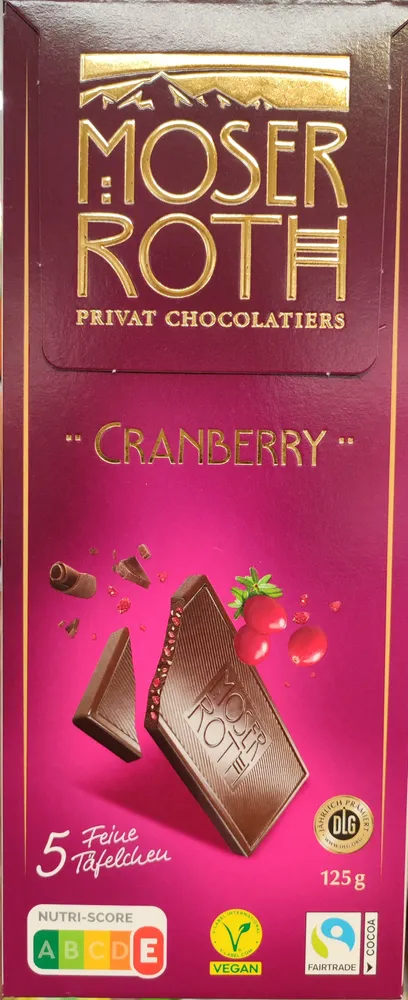 Zartbitterschokolade - Cranberry