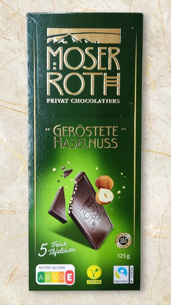 Edelzartbitter-Schokolade - Geröstete Haselnuss