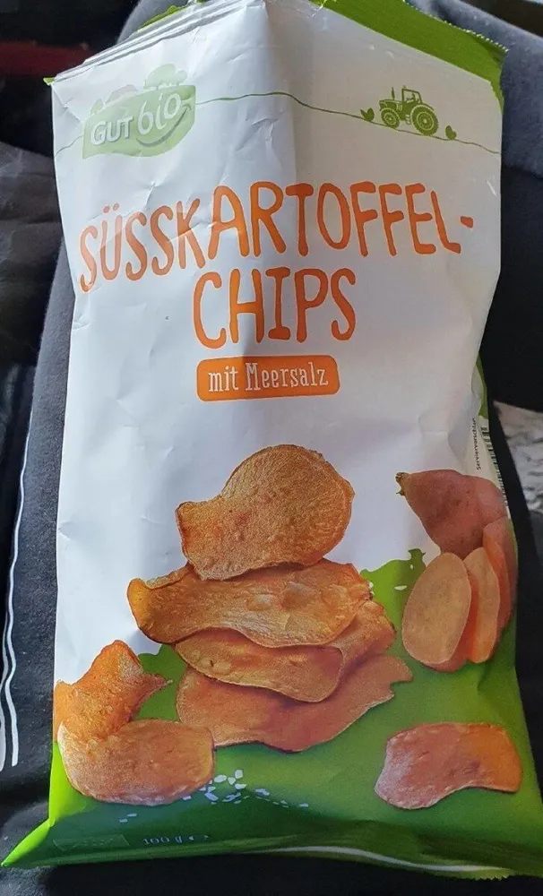 Bio-Süßkartoffelchips mit Meersalz
