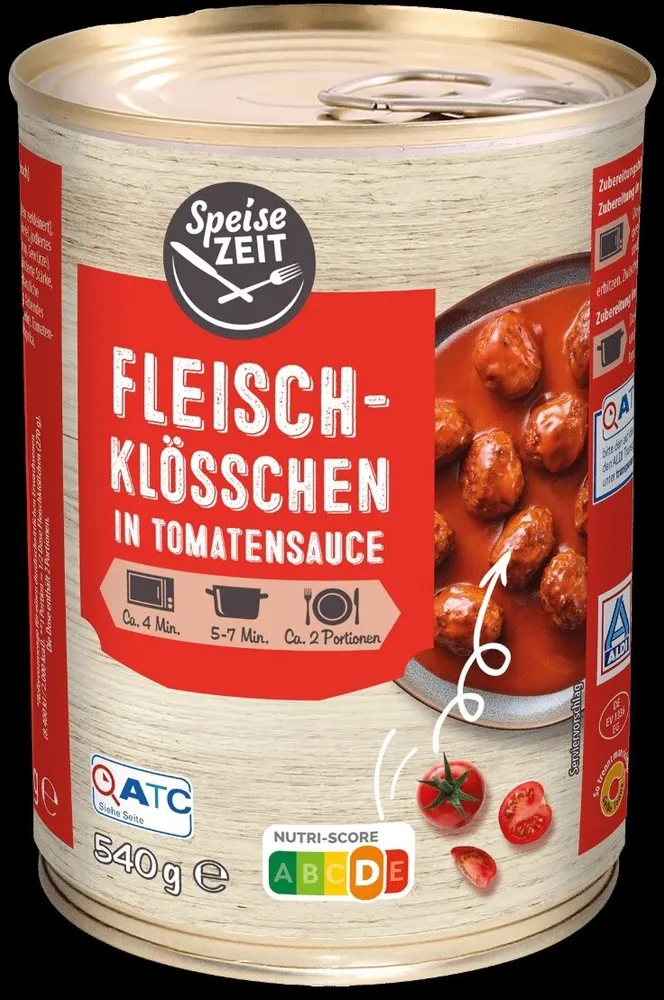 ALDI SPEISEZEIT Fleischklößchen In Tomatensauce 540g 2.49€ 1kg 4.61€