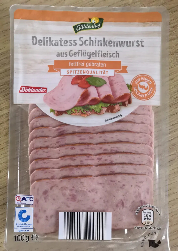 Delikatess Schinkenwurst aus Geflügelfleisch
