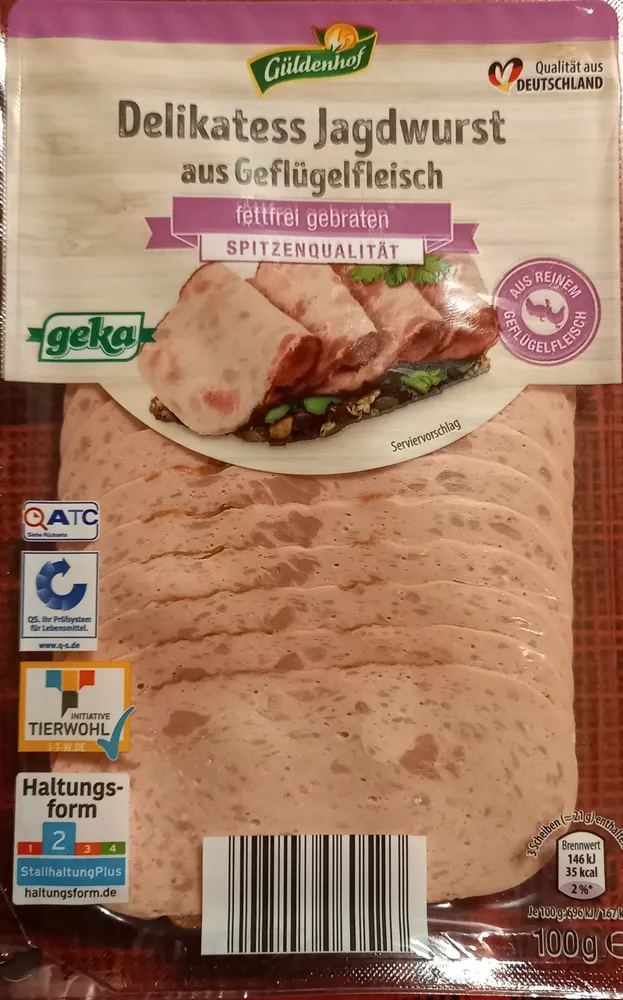 Delikatess Jagdwurst aus Geflügelfleisch