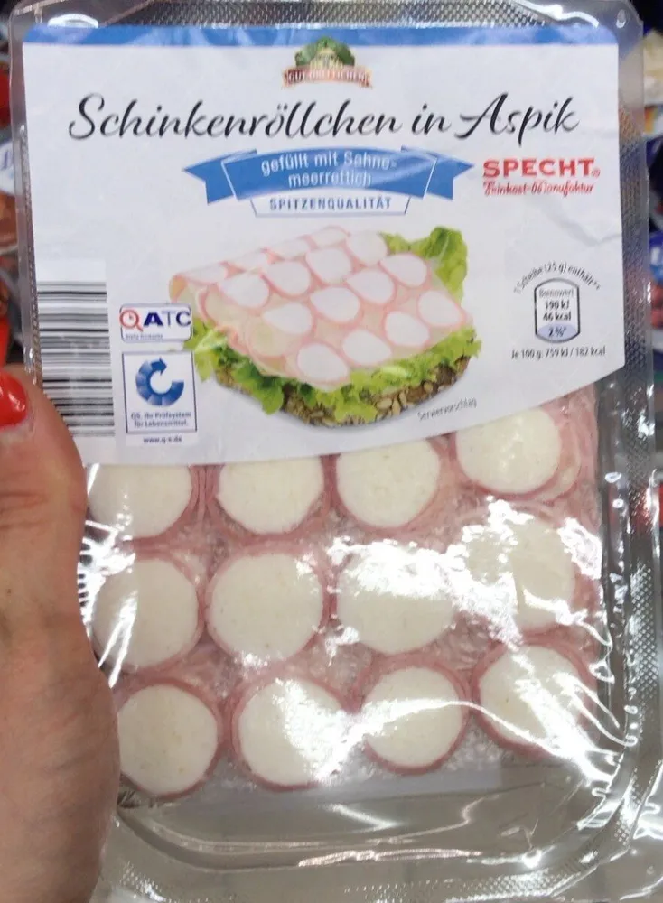 Schinkenröllchen in aspik