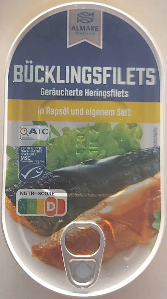 Bücklingsfilets Geräucherte Heringsfilets in Rapsöl und eigenem Saft